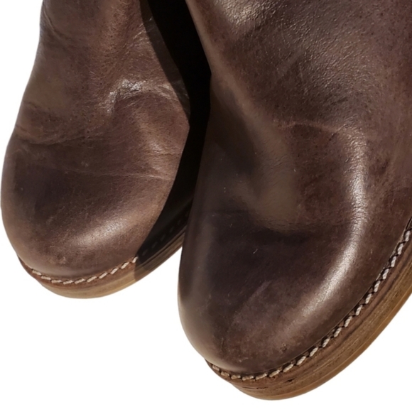 Free People Landry Taupe Brown Leather Tall Knee Boots | Stretch Back | MTNG - Picture 11 of 13